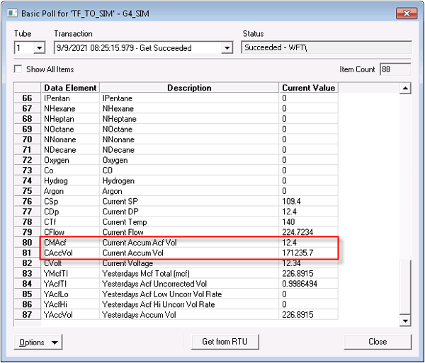 CMAcf and CAccVol data group elements